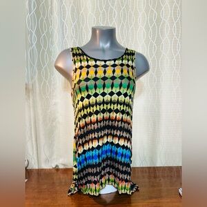 NWOT Cable and Gauge Geometric Print Sleeveless Tank Top Open Venting in Back